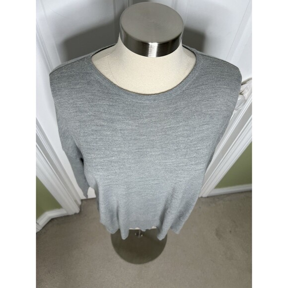 MERSEA The Amour Pullover Sweater One Size Gray Navy Heart Patch - Picture 4 of 9